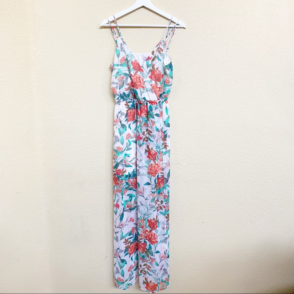 GUESS High Slit Floral Sleeveless Maxi Dress
